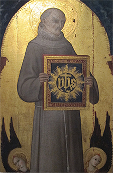 Gemälde des hl. Bernardin von Siena, Nationale Pinakothek Siena, Hochgeladen von Combusken - Wikimedia Commons