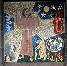 Sonnengesang des hl. Franziskus, Mosaik von Schwester Ludgera in der Liebfrauenkirche in Frankfurt am Main, Hochgeladen von: Rotatebot - Wikimedia Commons