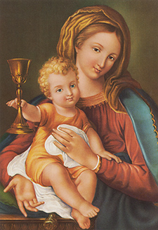 Die Muttergottes der Missionen - Mutter vom Kostbaren Blut. Dieses Gnadenbild ließ der hl. Caspar del Bufalo malen und er hatte den Wunsch, es überall zu verbreiten. Copyright Missionare vom Kostbaren Blut, Rom
