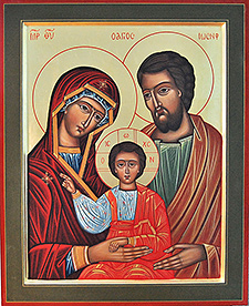 Ikone der Heiligen Familie, gemalt von Alfred Rebhan aus Teuschnitz