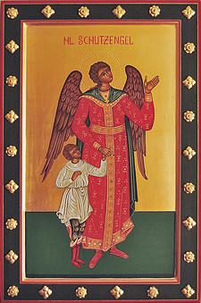 Ikone des hl. Schutzengel, gemalt von Alfred Rebhan aus Teuschnitz