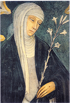 Gemälde der hl. Katharina von Siena, Andrea Vanni, Kirche des hl. Dominikus in Siena, Sr. Nancy Murray, Wikimedia Commons